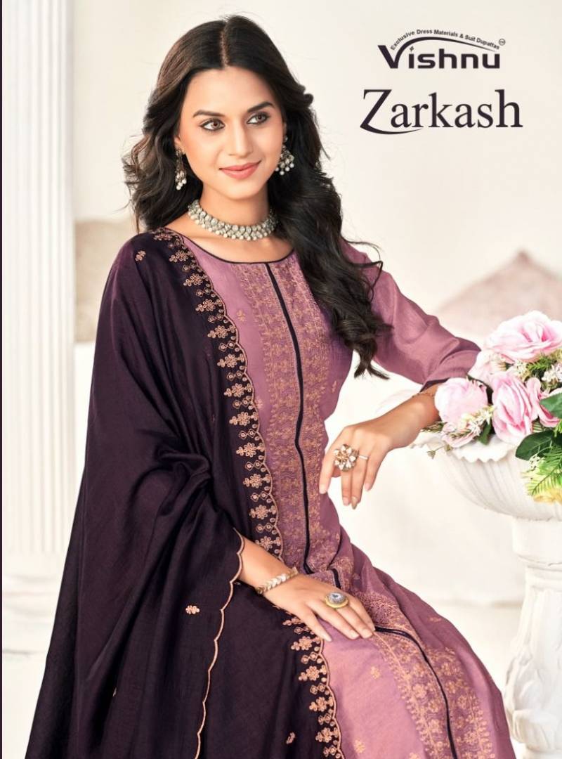 Vishnu Zarkash Vichitra Silk Fancy Dress Material
