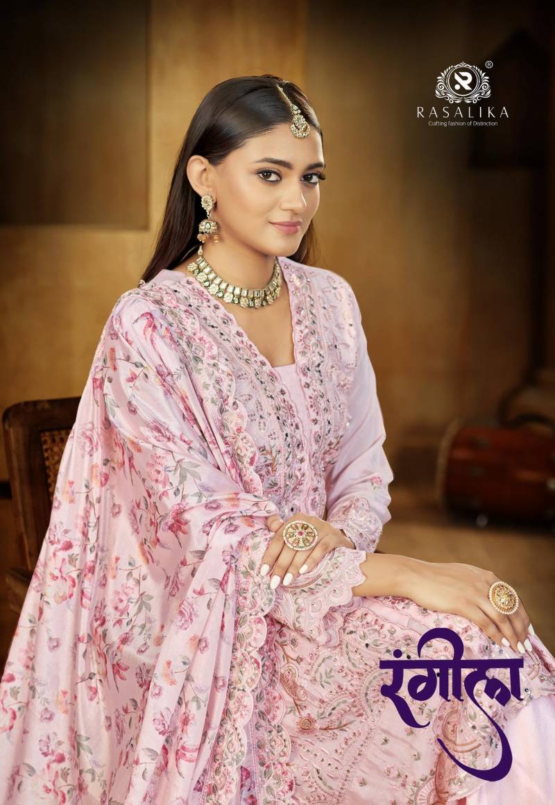 Rasalika Rangeela Chinon Silk Designer Salwar Kameez