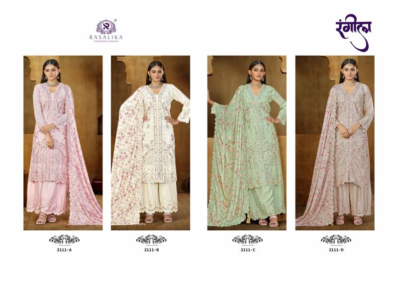 Rasalika Rangeela Chinon Silk Designer Salwar Kameez
