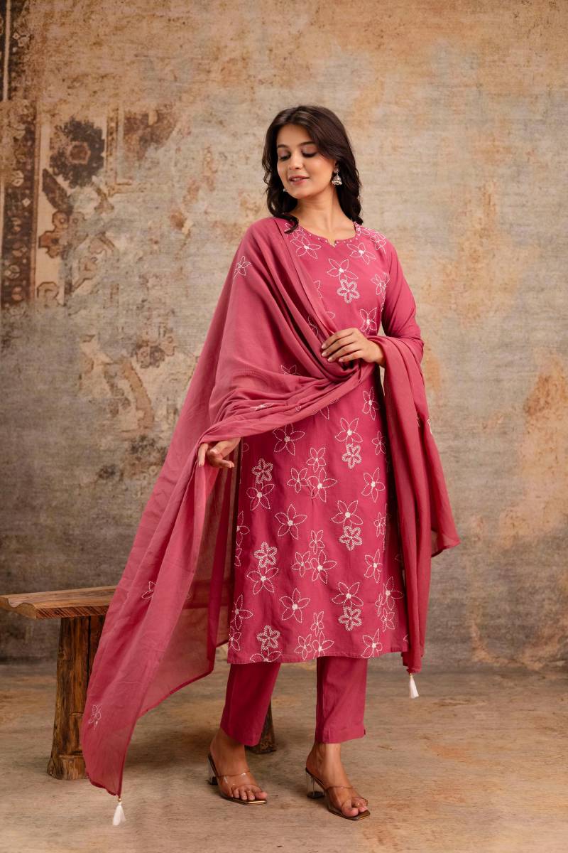 Naisha K 179 Cotton Embroidered Readymade Suit