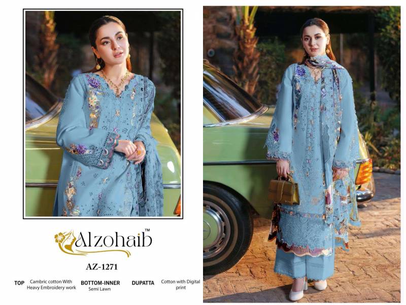 Alzohaib Zahra Vol 3 Cotton Dupatta Pakistani Dress Material