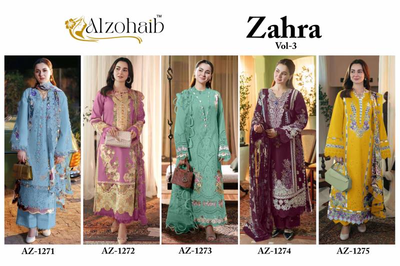 Alzohaib Zahra Vol 3 Cotton Dupatta Pakistani Dress Material