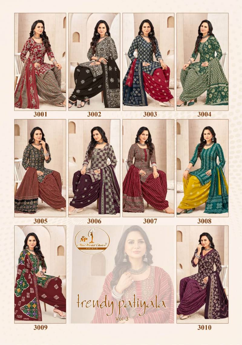 Miss World Trendy Patiyala Vol 3 Readymade Patiyala Dress collection