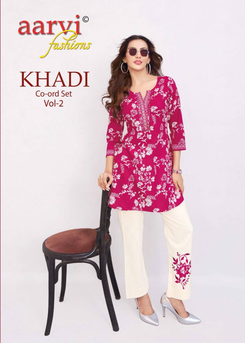 Aarvi Khadi Co Ord Set Vol 2 Pure Cotton Flex Printed Co ord set collection