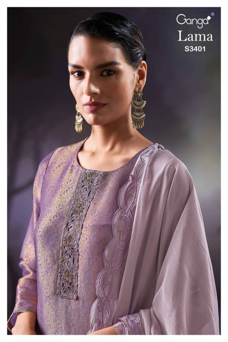 Ganga Lama Bemberg Silk Jacquard Salwar Kameez