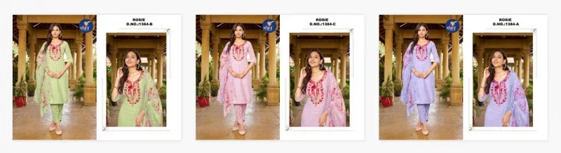 Vitara Rosie Cambric Cotton Kurti Bottom With Dupatta