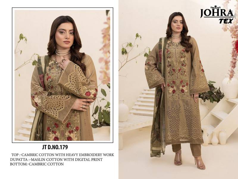 Johra Tex 179 Cambric Cotton Pakistani Salwar Suits