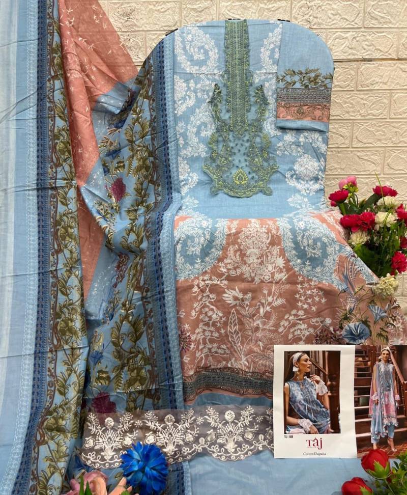 Taj 608 Chiffon Dupatta Pakistani Salwar Suits Collection