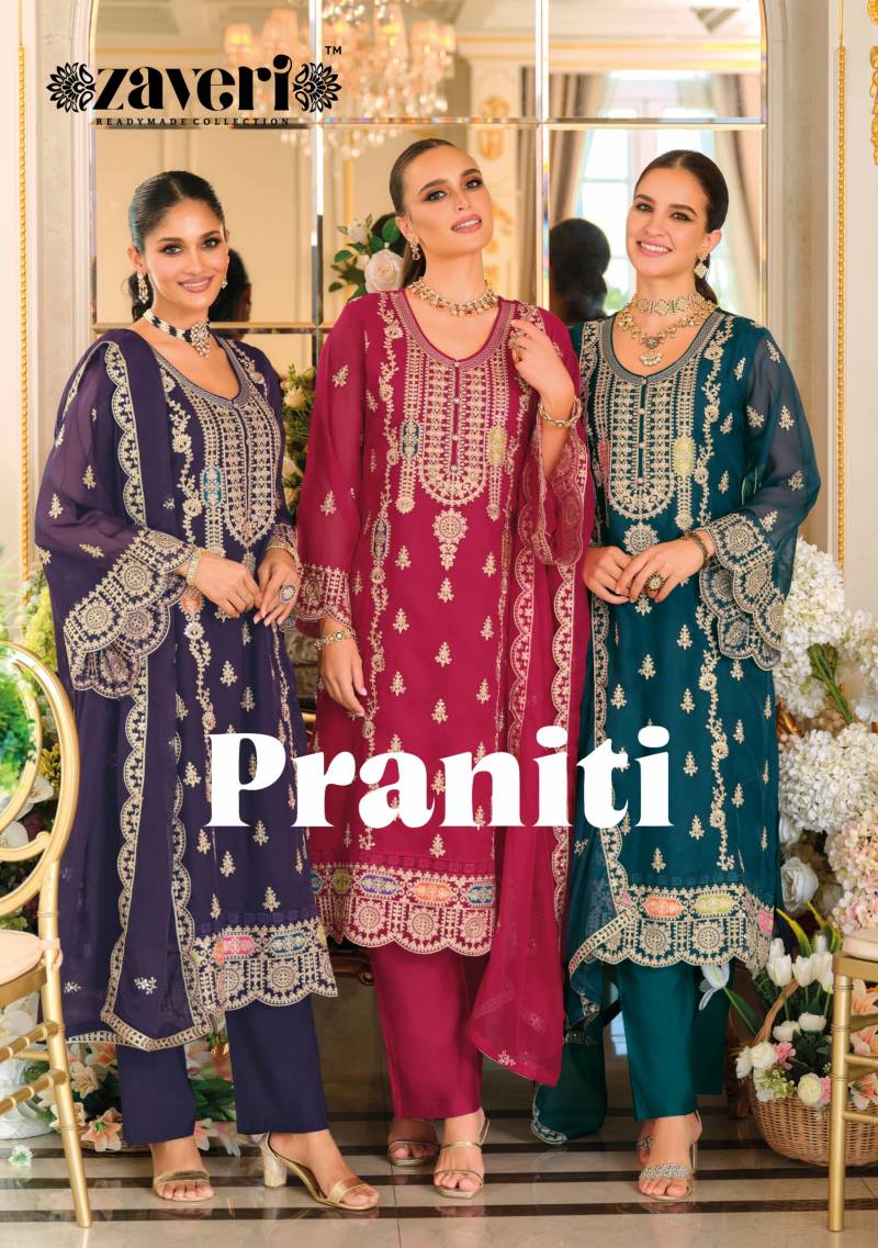 Zaveri Praniti Soft Organza Embroidered Ready Made Collection