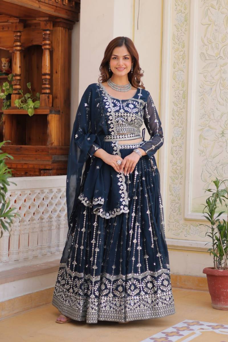 SN 2434 Designer Faux Georgette Lehenga Choli Collection