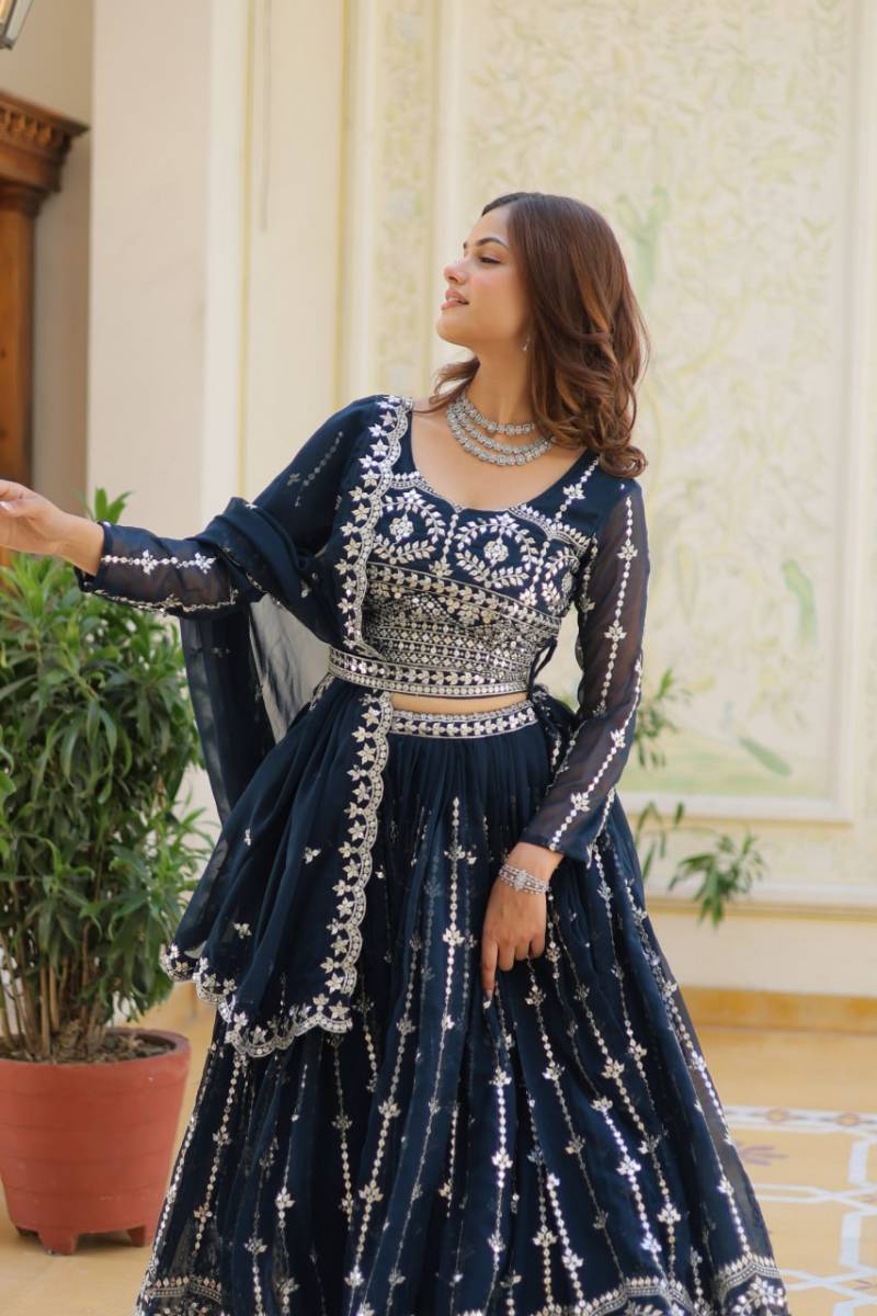 SN 2434 Designer Faux Georgette Lehenga Choli Collection