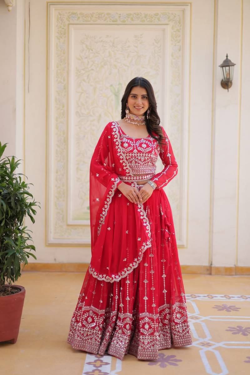 SN 2434 Designer Faux Georgette Lehenga Choli Collection