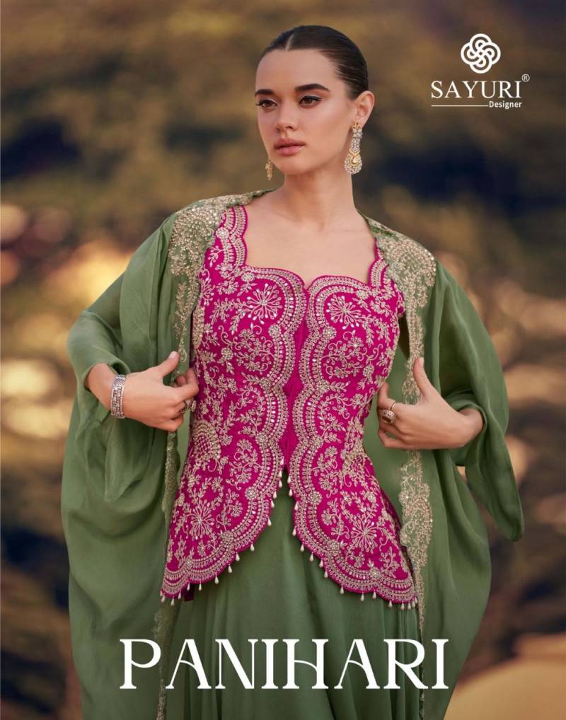 Sayuri Panihari Designer Chinon Silk Indo Western Collection