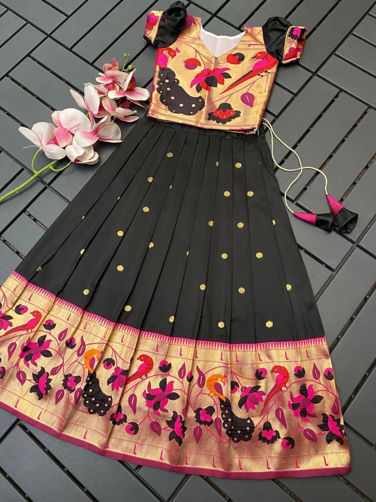 Ajmera 7903 Fancy Meena And Zari Weaving Kids Lehenga Choli