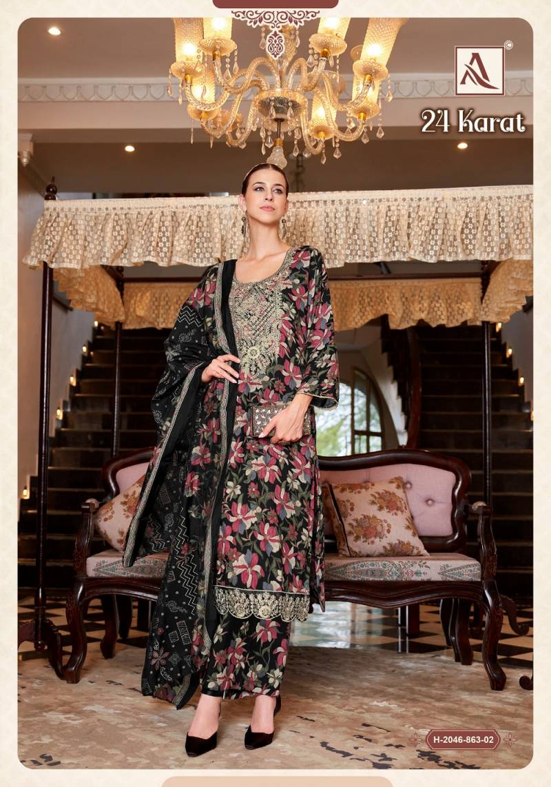 Alok 24 Karat Viscose Rayon Pakistani Dress Material Collection