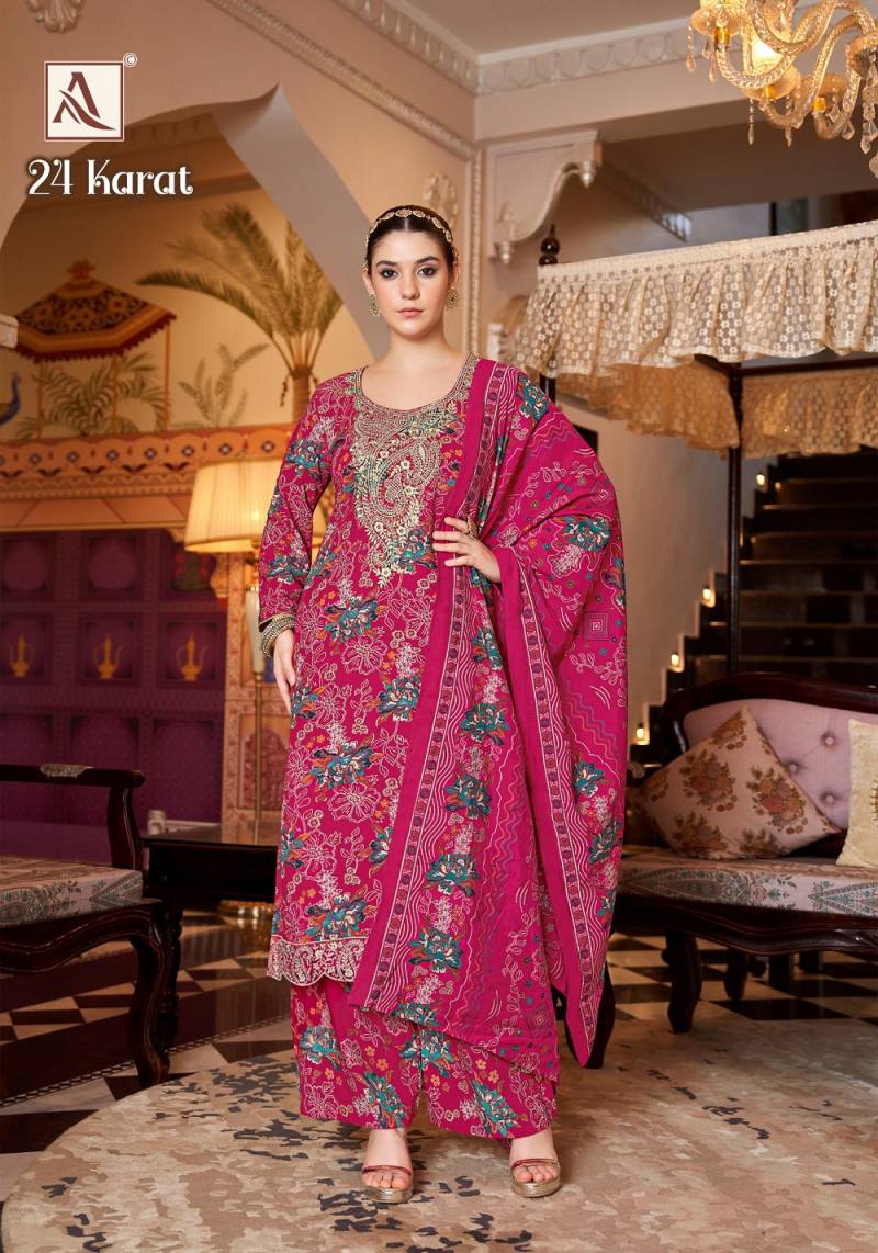 Alok 24 Karat Viscose Rayon Pakistani Dress Material Collection