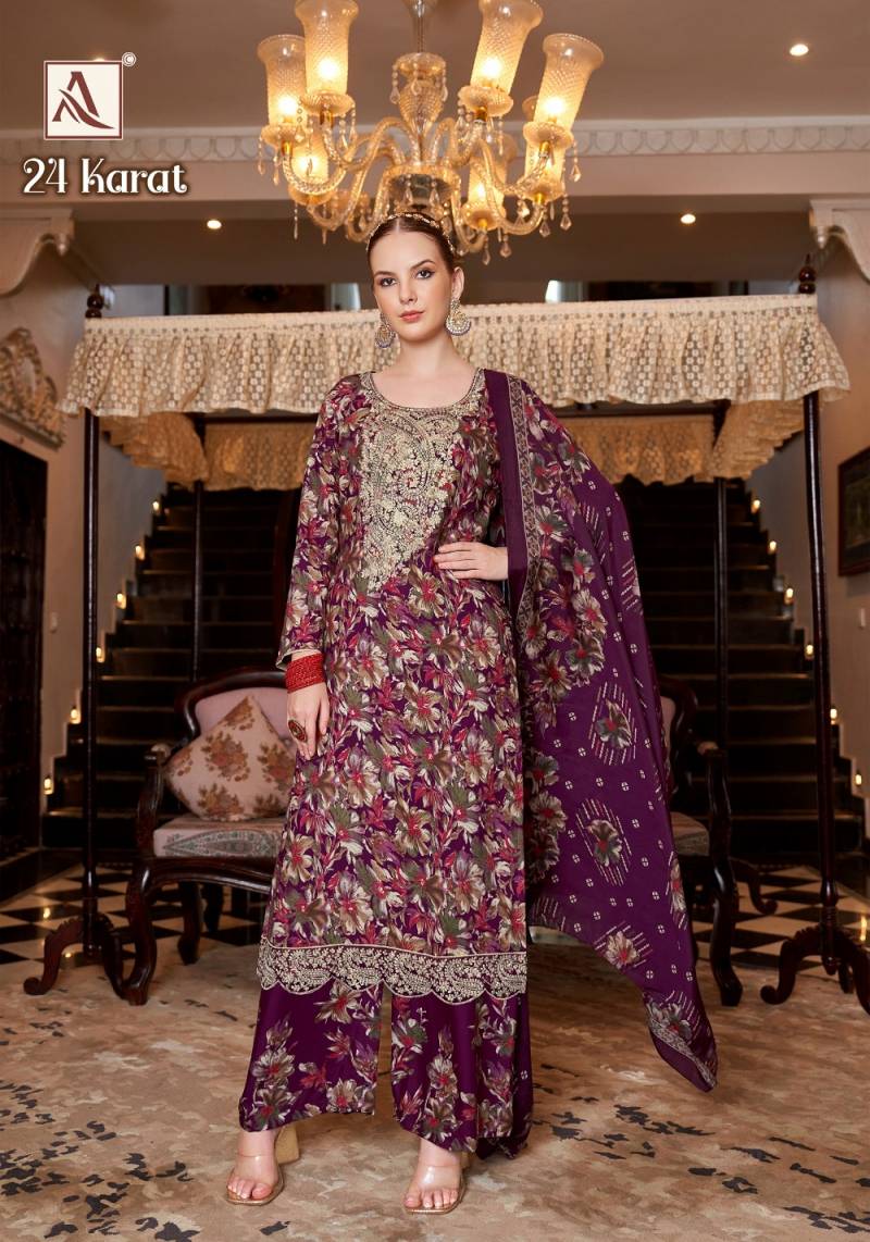Alok 24 Karat Viscose Rayon Pakistani Dress Material Collection