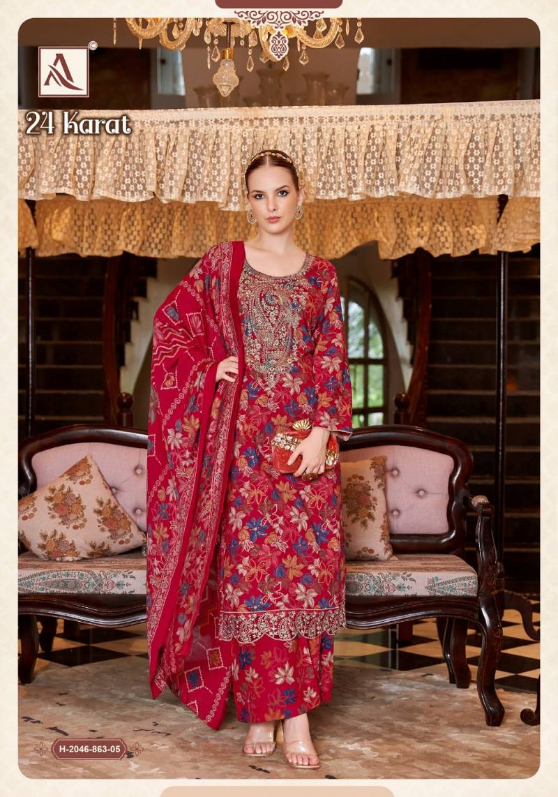 Alok 24 Karat Viscose Rayon Pakistani Dress Material Collection
