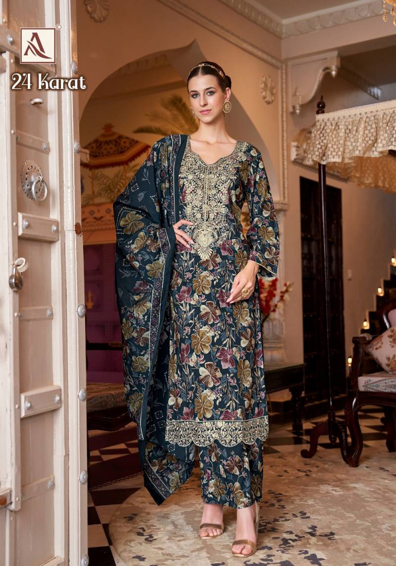 Alok 24 Karat Viscose Rayon Pakistani Dress Material Collection