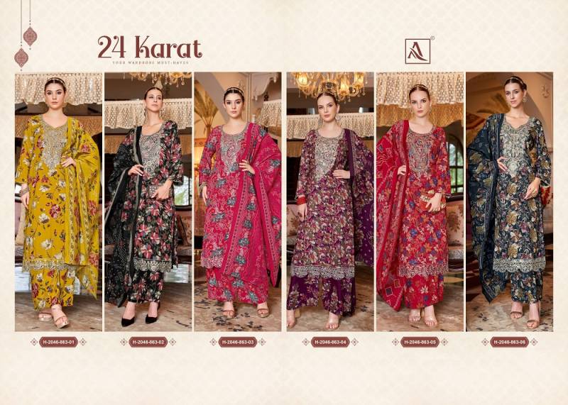 Alok 24 Karat Viscose Rayon Pakistani Dress Material Collection
