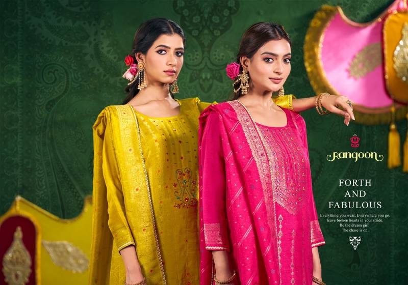 Rangoon Sarah Russian Jacquard Kurti Bottom With Dupatta