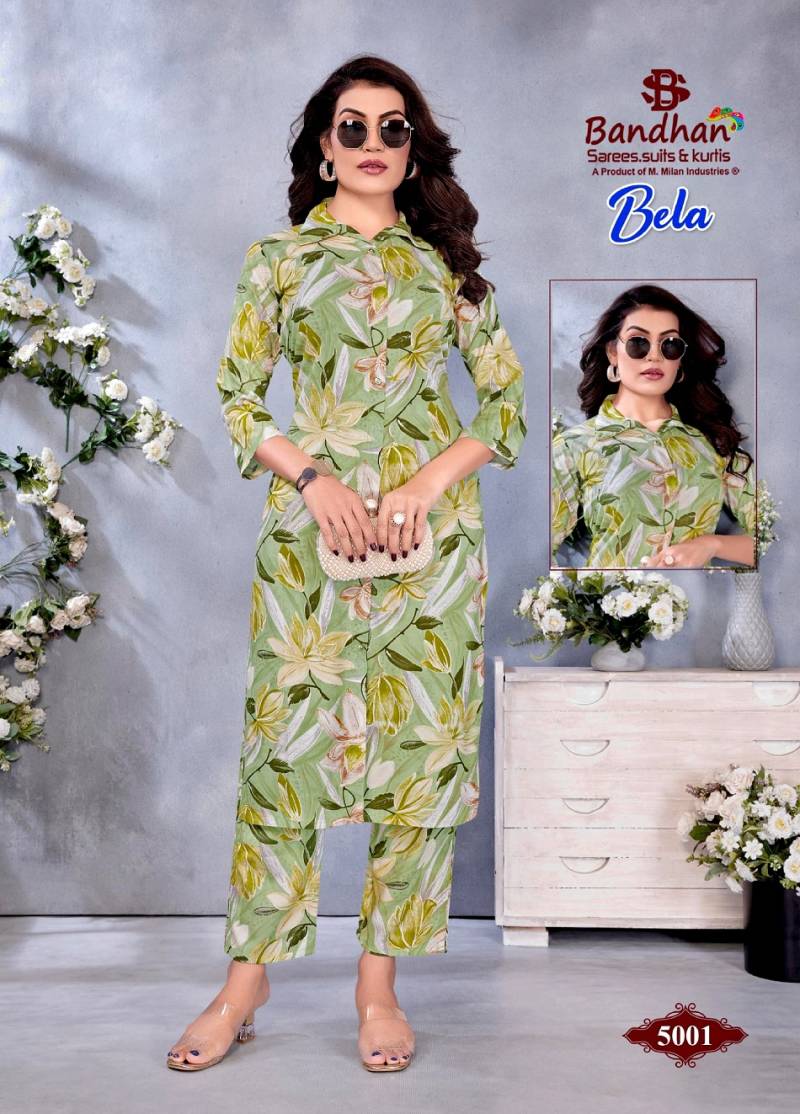 Bandhan Bela Vol 5 Fancy Rayon Printed Cord Set Collection