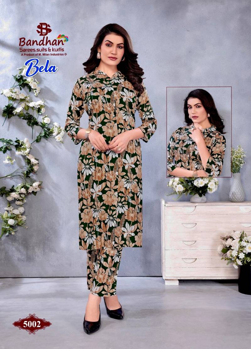 Bandhan Bela Vol 5 Fancy Rayon Printed Cord Set Collection