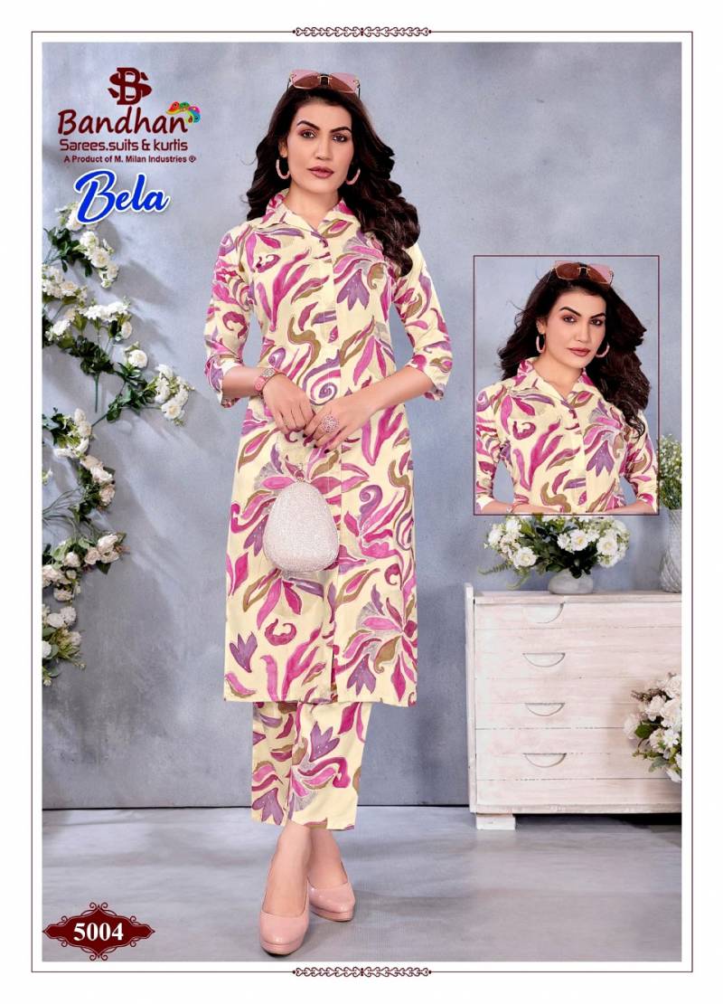 Bandhan Bela Vol 5 Fancy Rayon Printed Cord Set Collection