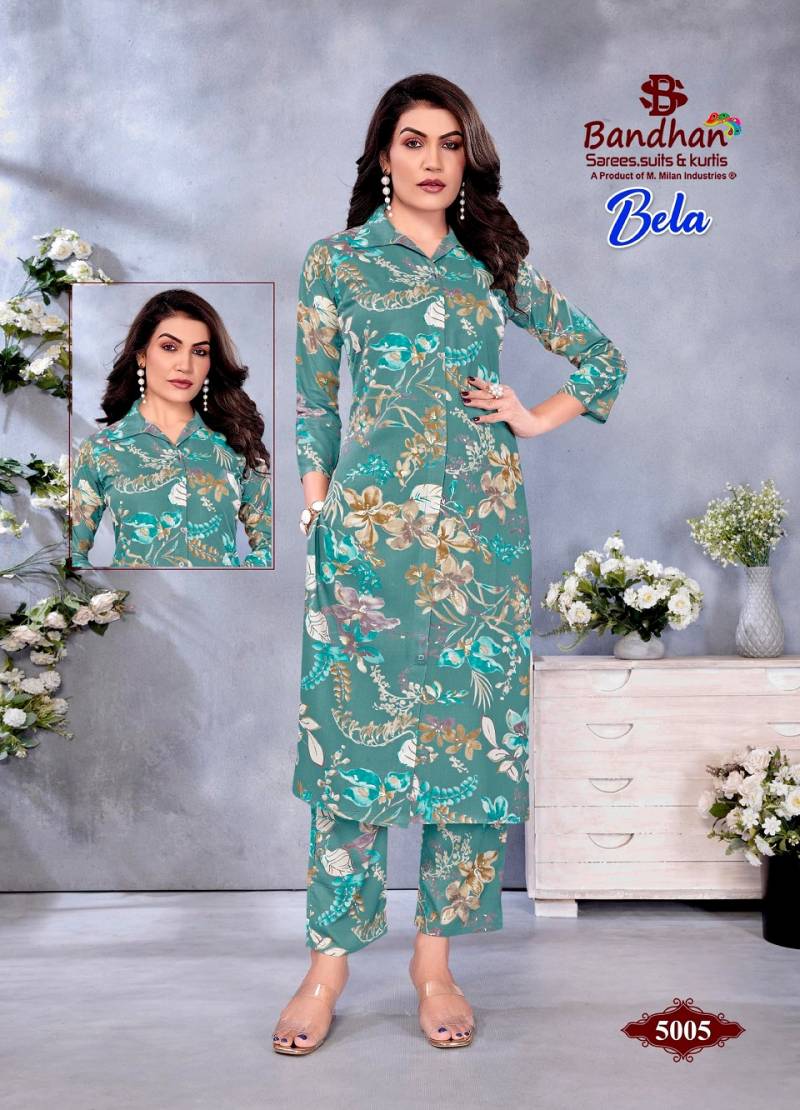 Bandhan Bela Vol 5 Fancy Rayon Printed Cord Set Collection
