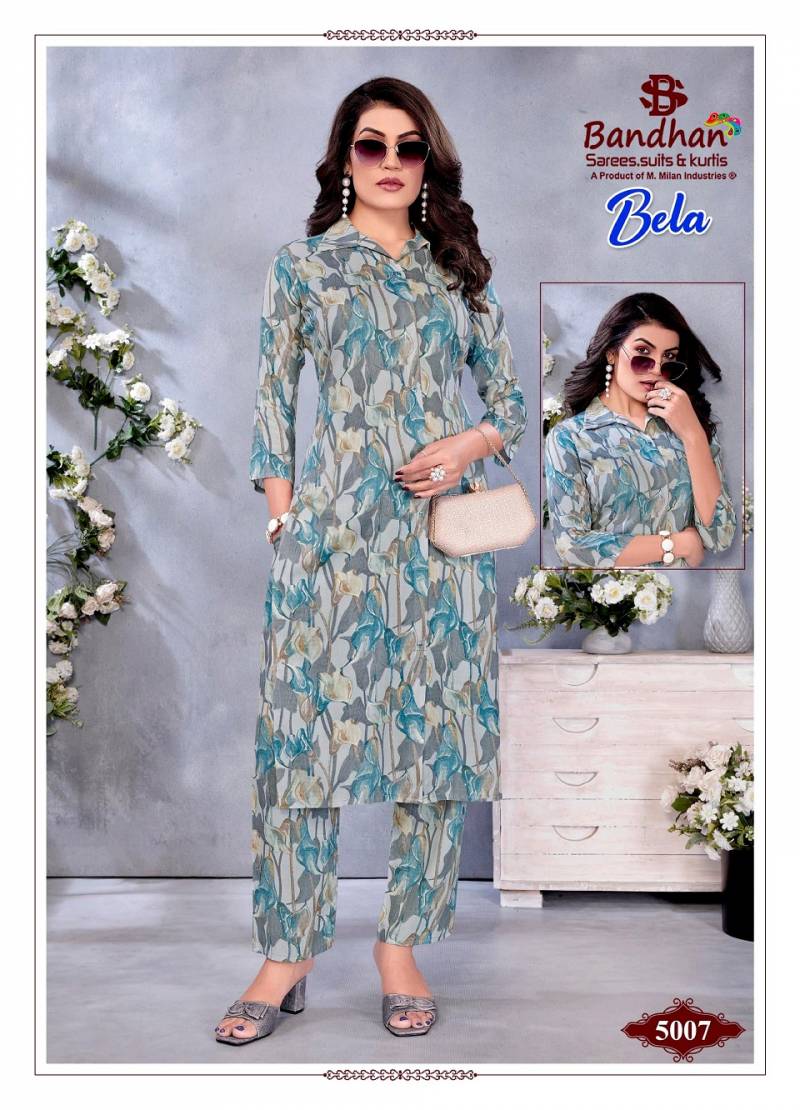 Bandhan Bela Vol 5 Fancy Rayon Printed Cord Set Collection