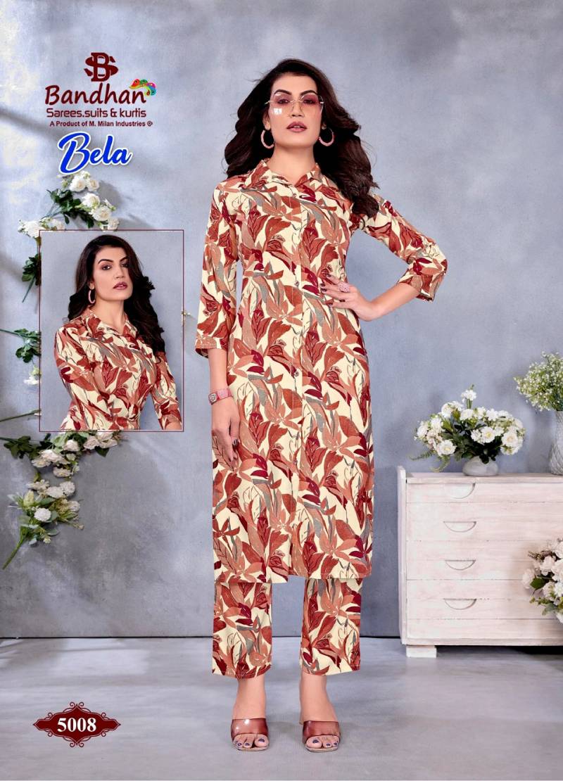 Bandhan Bela Vol 5 Fancy Rayon Printed Cord Set Collection