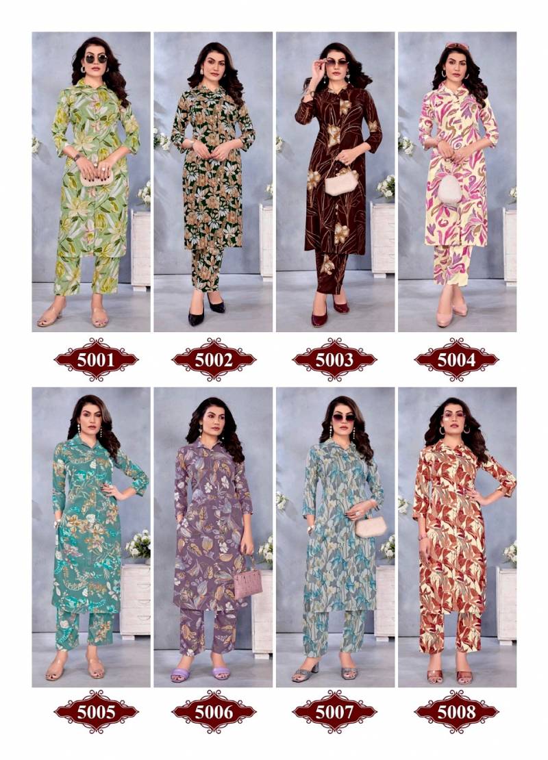 Bandhan Bela Vol 5 Fancy Rayon Printed Cord Set Collection