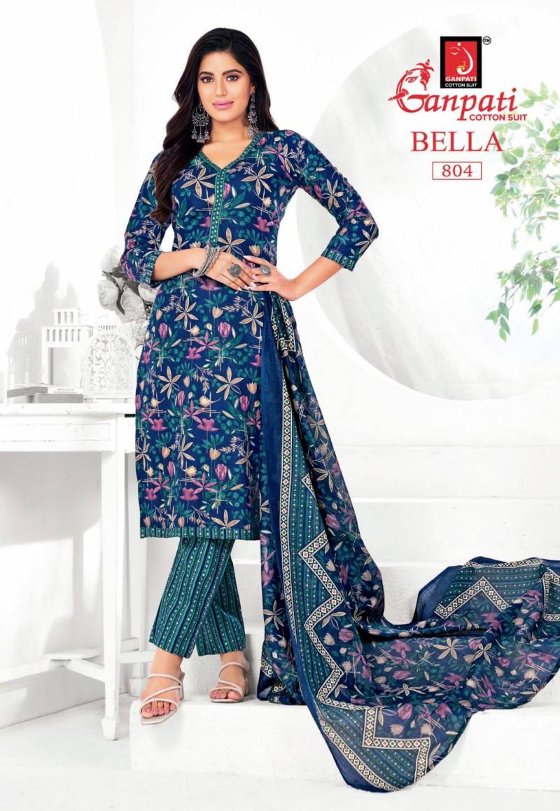 Ganpati Bella Vol 8 Readymade Cotton Printed Kurti Pant With Dupatta Collection