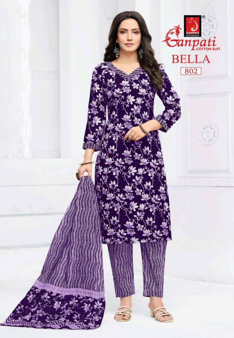 Ganpati Bella Vol 8 Readymade Cotton Printed Kurti Pant With Dupatta Collection