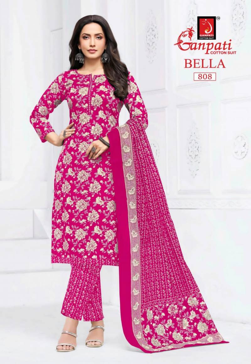 Ganpati Bella Vol 8 Readymade Cotton Printed Kurti Pant With Dupatta Collection