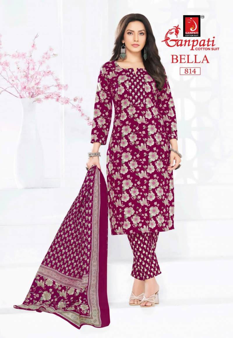 Ganpati Bella Vol 8 Readymade Cotton Printed Kurti Pant With Dupatta Collection