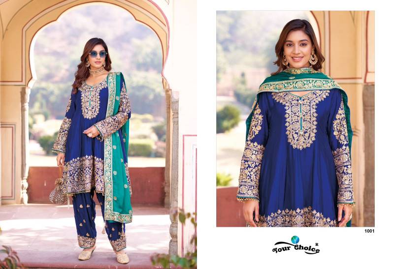 Your Choice Afghani Gold Chinon Salwar Suits Collection