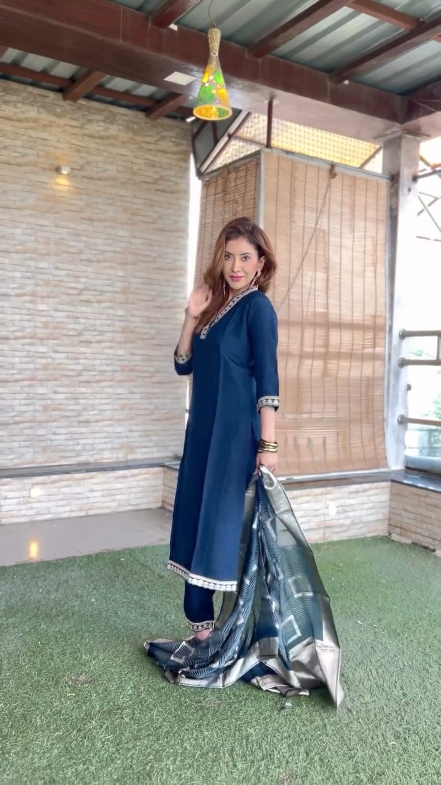 Navya Kurti 118 Party Wear Embroidery Worked Cotton Silk Kurti with Pant and Dupatta Set 