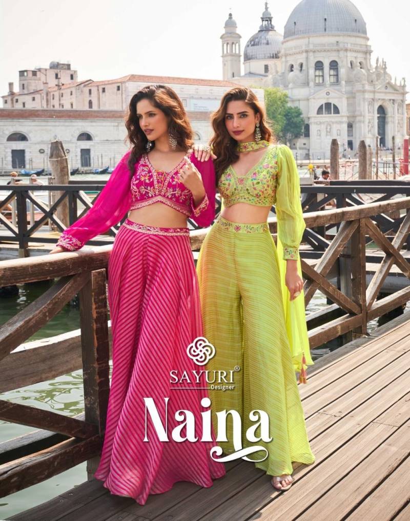 Sayuri Naina Designer Viscose Jacquard Indo Western Collection