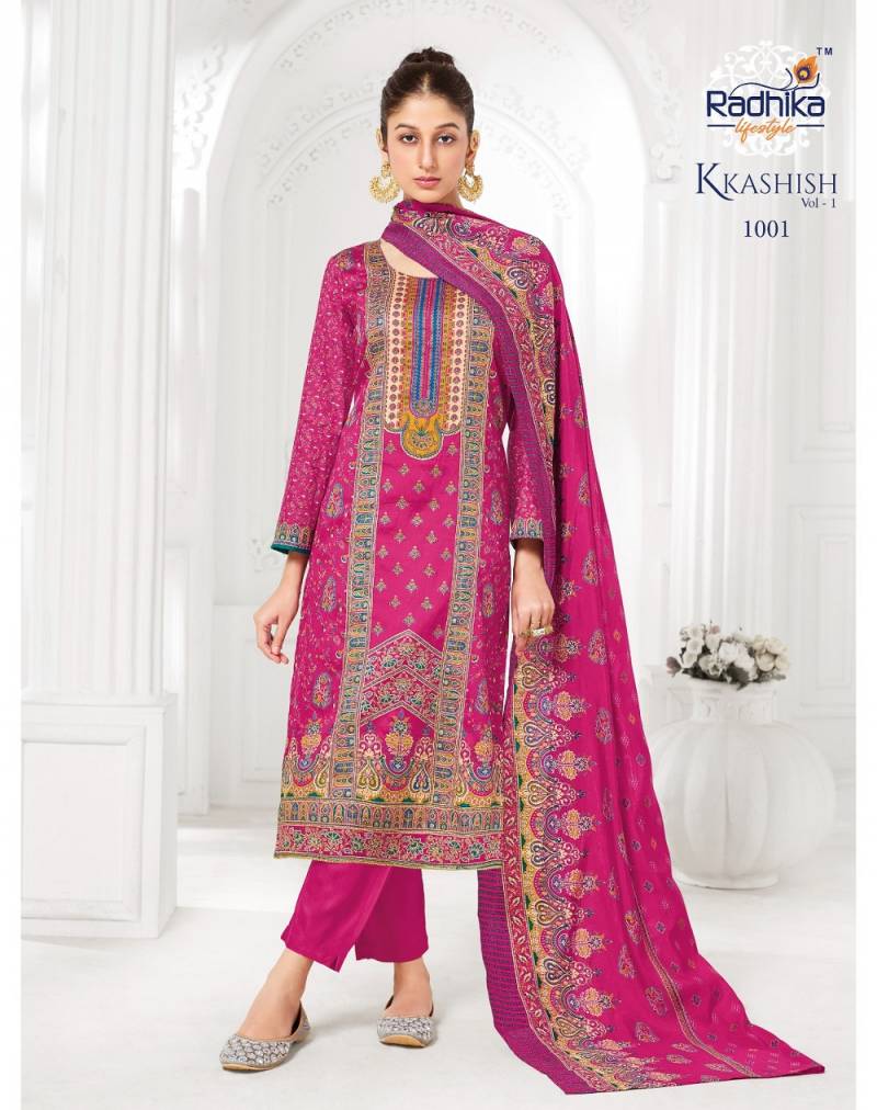 Radhika Kkashish Vol 1 Designer Satin Salwar Suits Collection
