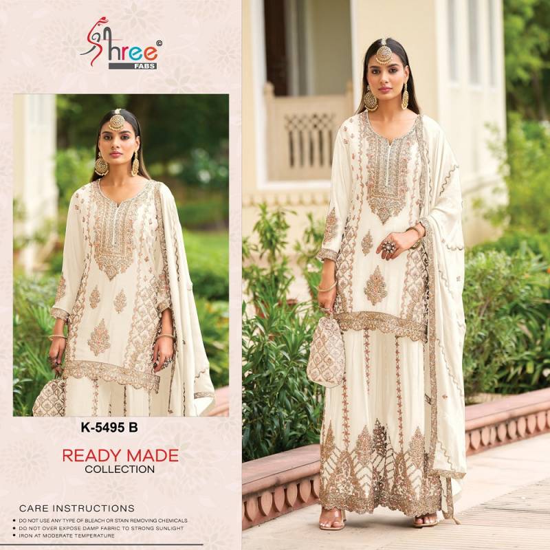 Shree R 5495 Designer Chinon Embroidered Suits Collection