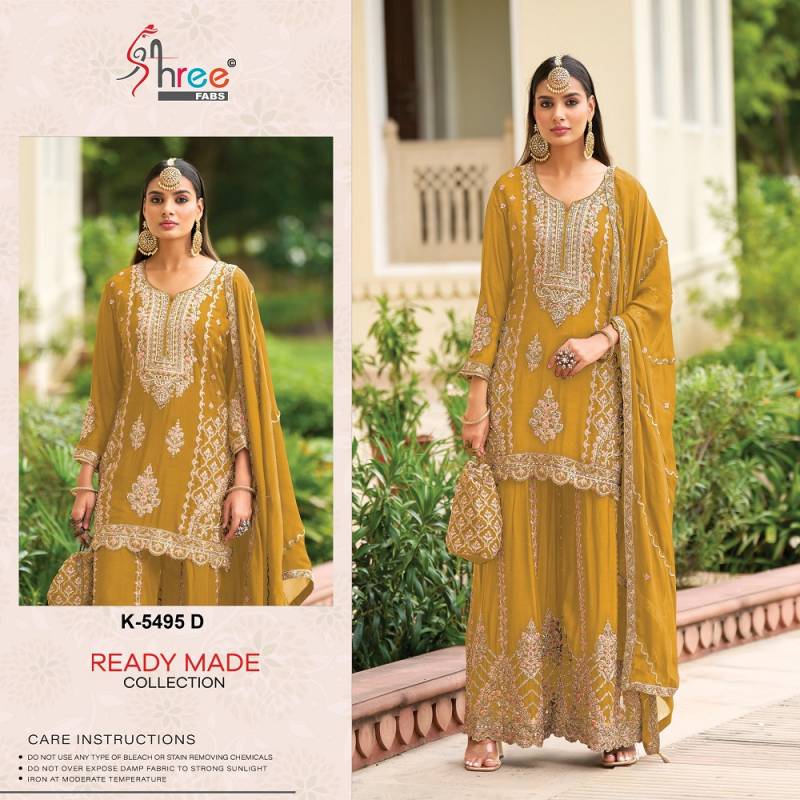 Shree R 5495 Designer Chinon Embroidered Suits Collection