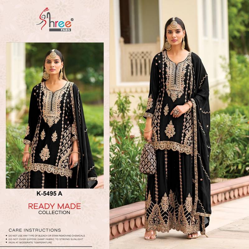 Shree R 5495 Designer Chinon Embroidered Suits Collection