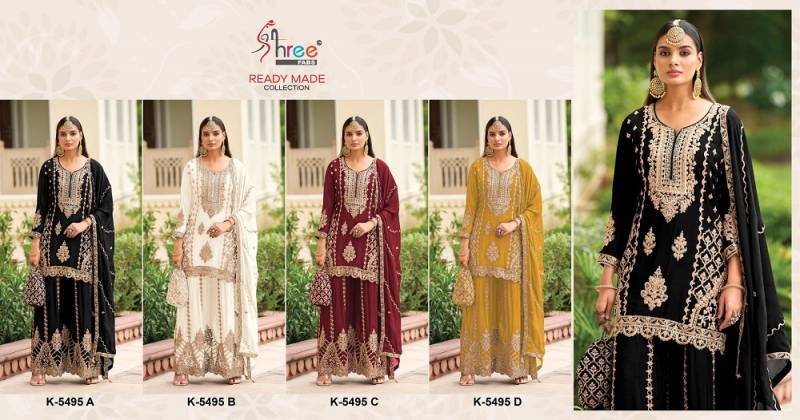 Shree R 5495 Designer Chinon Embroidered Suits Collection
