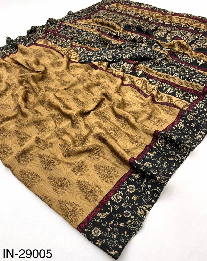 Rajyog Inayat Fancy Printed Crepe Silk Saree Collection