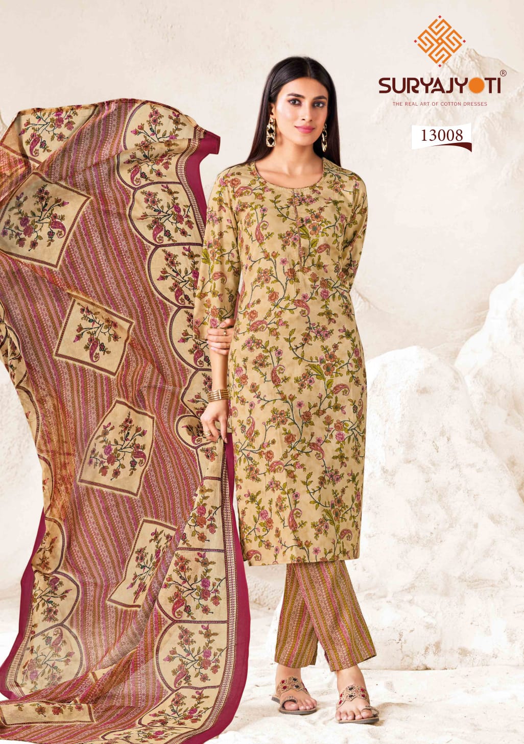 Suryajyoti Preyasi Vol 13 Cotton Printed Kurti Bottom With Dupatta
