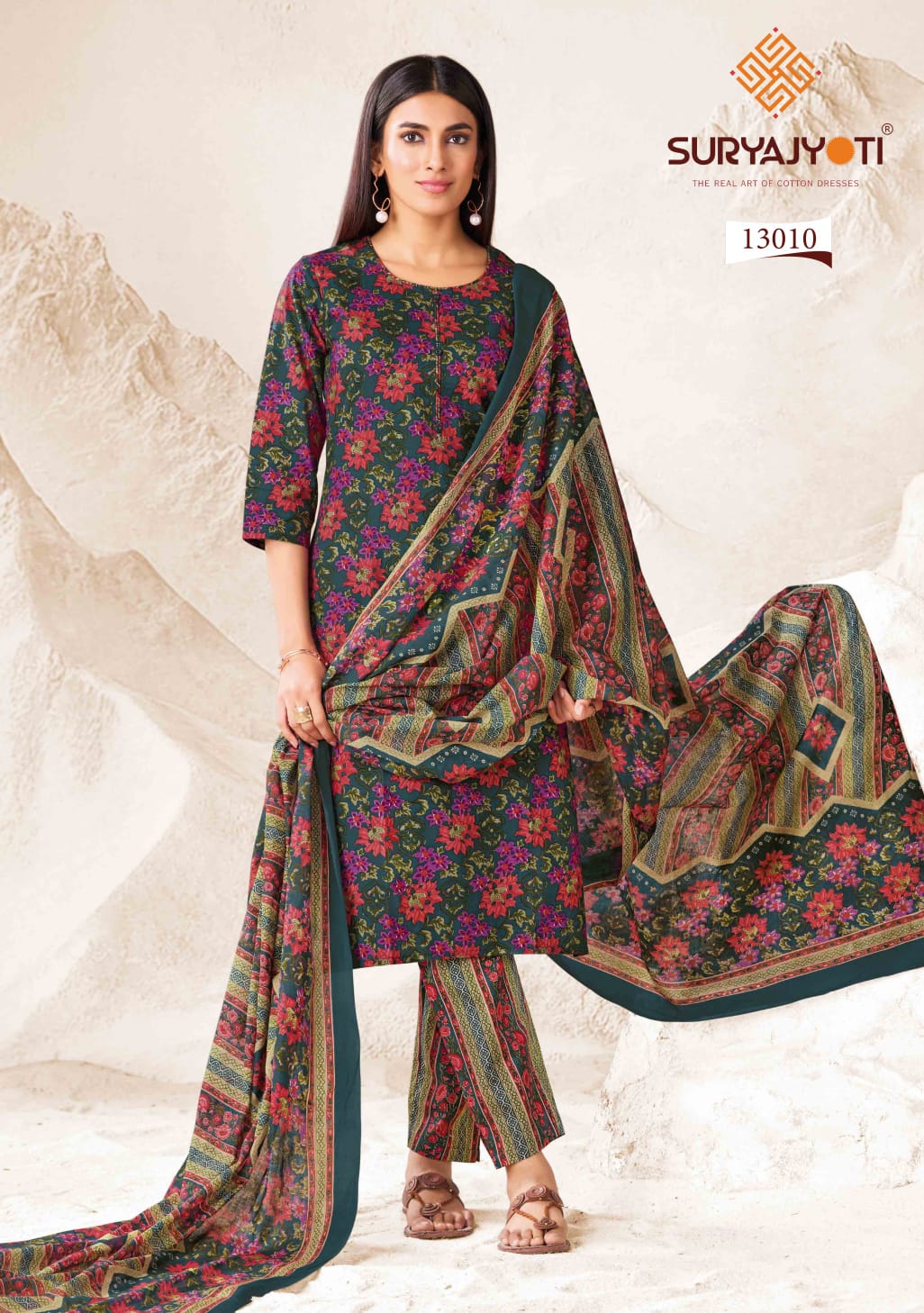 Suryajyoti Preyasi Vol 13 Cotton Printed Kurti Bottom With Dupatta
