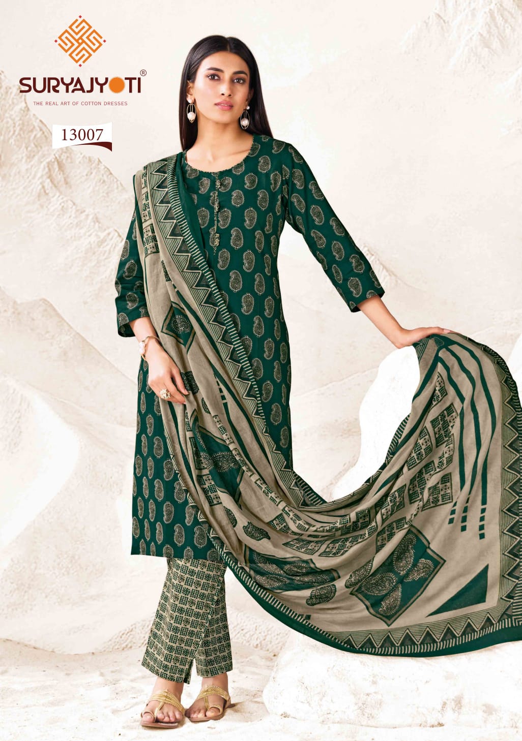 Suryajyoti Preyasi Vol 13 Cotton Printed Kurti Bottom With Dupatta