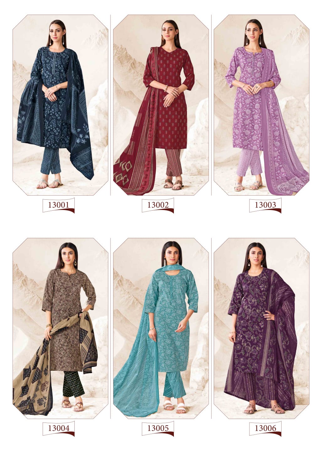 Suryajyoti Preyasi Vol 13 Cotton Printed Kurti Bottom With Dupatta