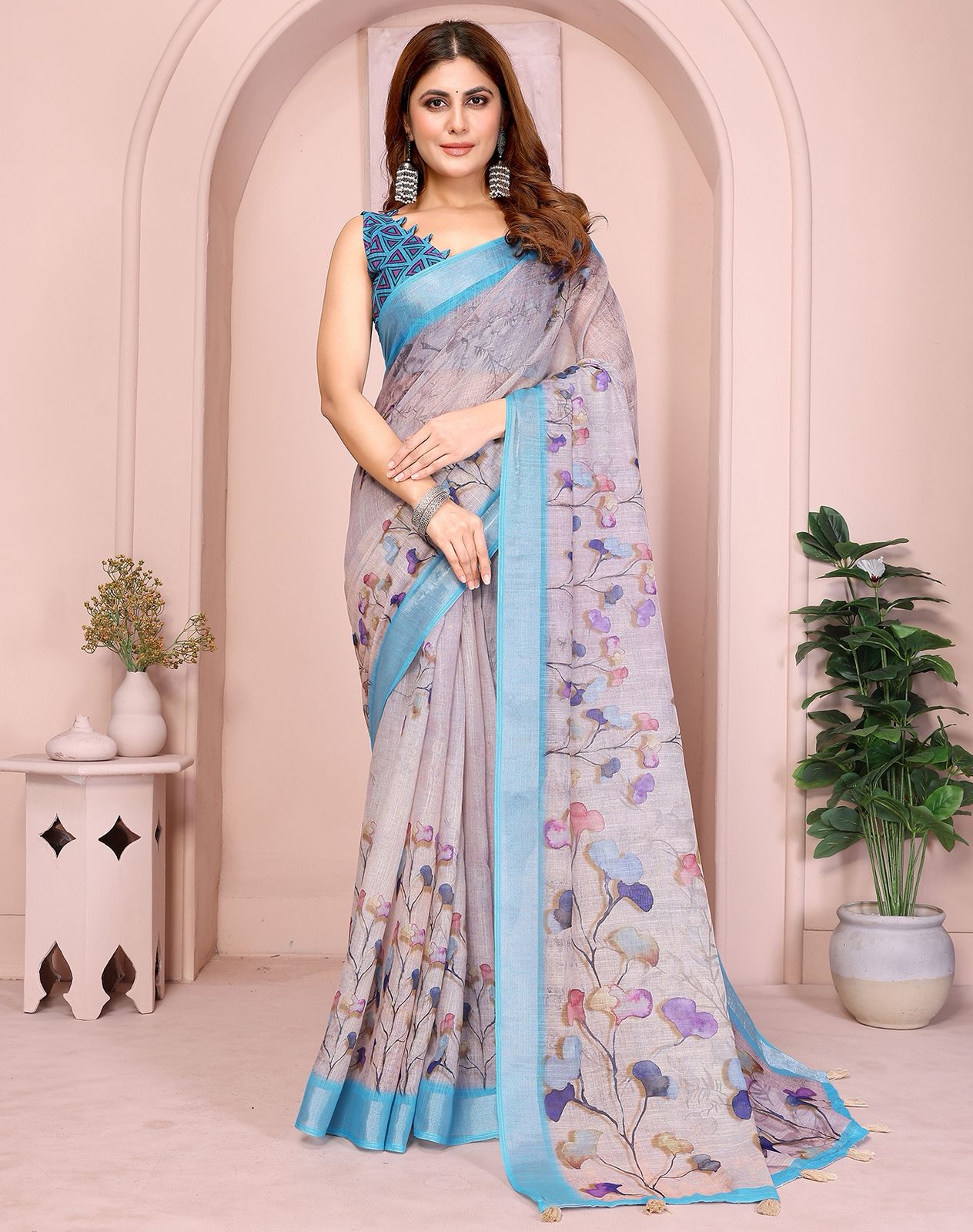 Lekha VC Krushi Linen Cotton Digital Printed Saree Collection
